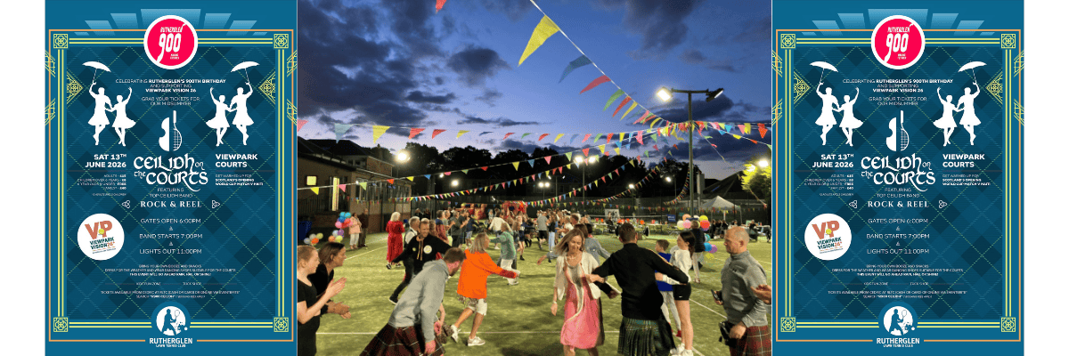 Rutherglen 900 ceilidh on the courts